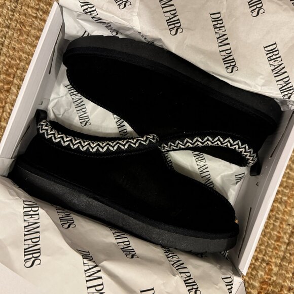 Genuine Suede Plush Fur-Lined Winter Platform Slippers - Picture 4 of 8